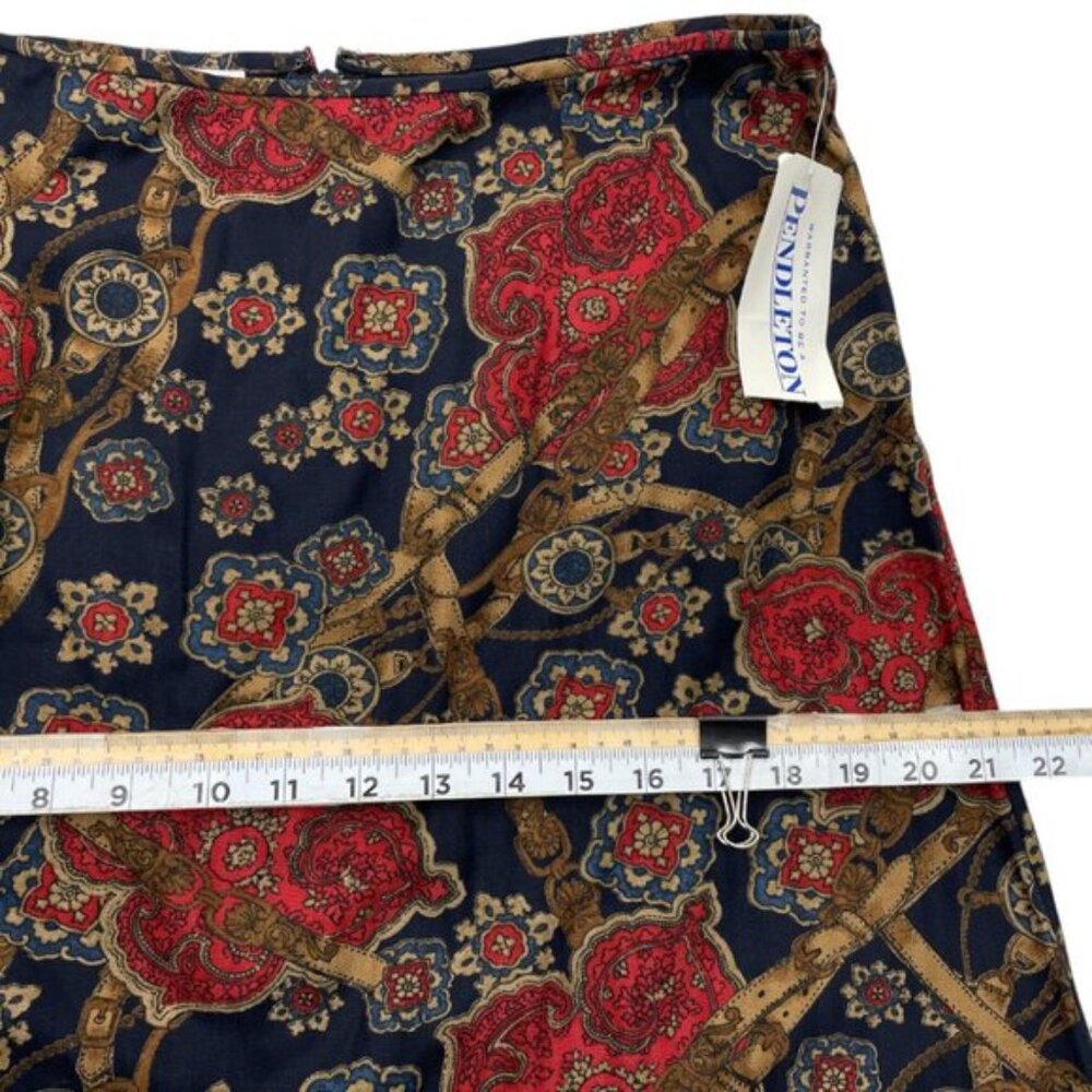 Vintage Pendleton Western Cowgirl Maxi Skirt Navy Red Paisley Size 12 NEW Tags - Picture 7 of 10